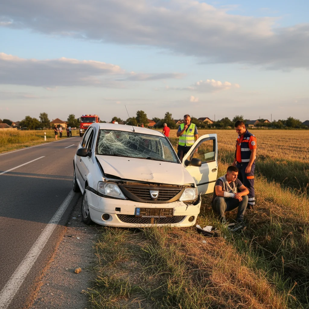 Accident rutier la Blăgești, Vaslui: tânăr de 20 de ani rănit și dus la spital