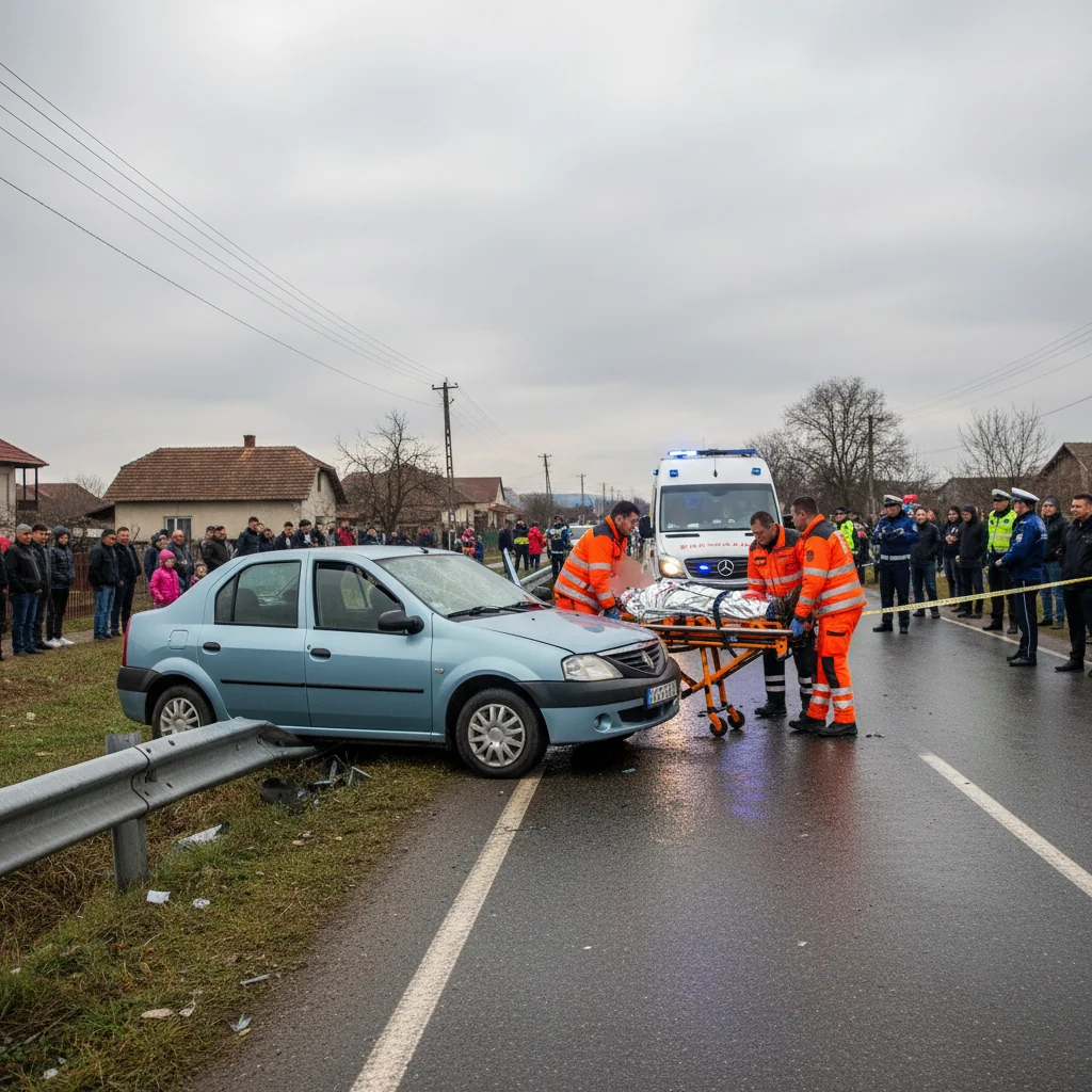 Accident rutier la Ivești, județul Vaslui: un bărbat rănit, dus la spital