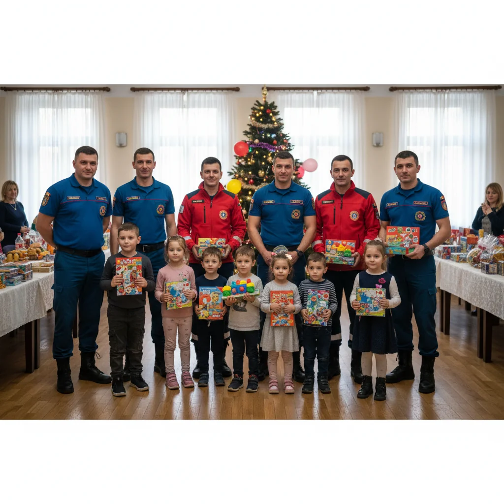 Acțiune socială a pompierilor și voluntarilor SMURD din Vaslui pentru copiii din familii vulnerabile