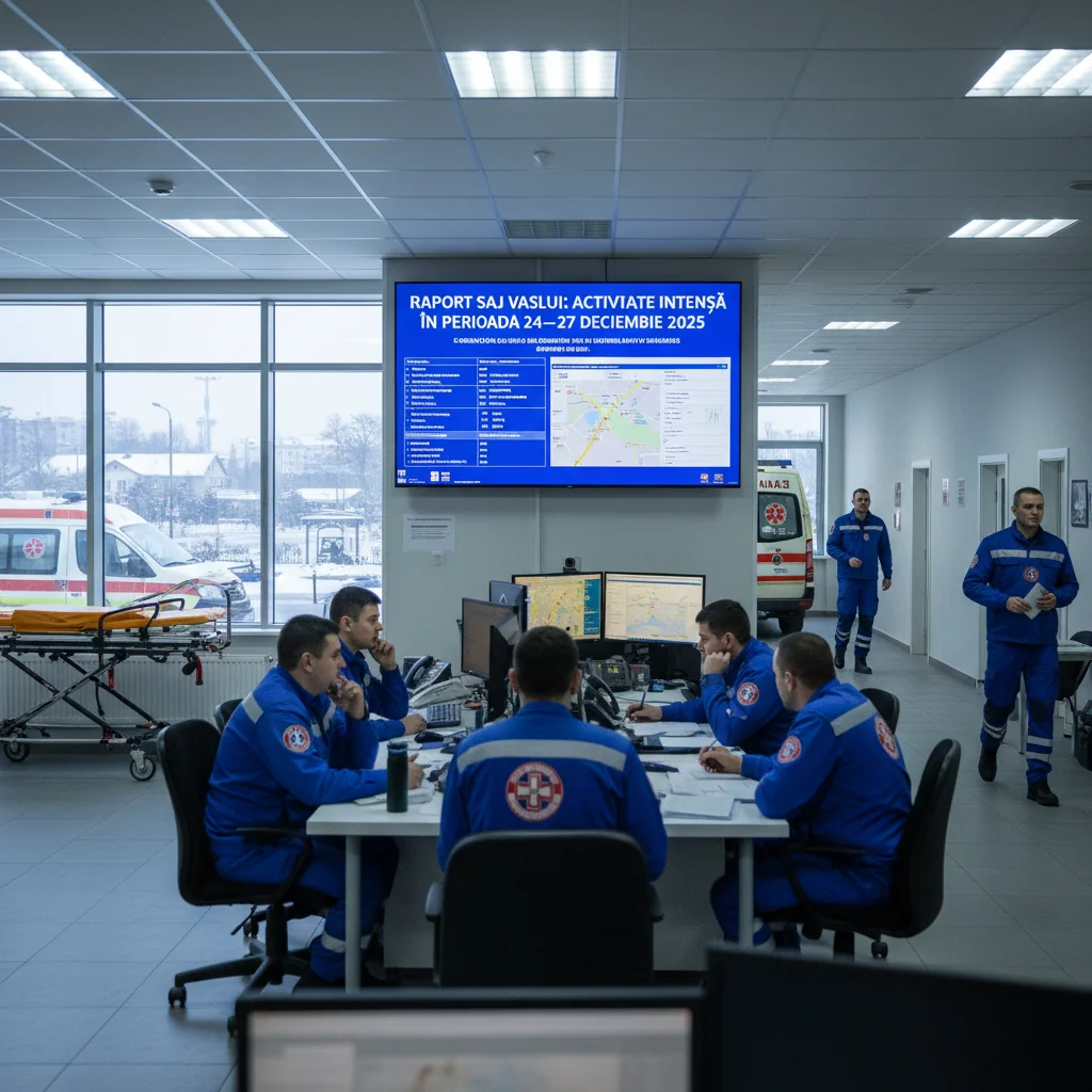 Activitate intensă la Serviciul de Ambulanță Județean Vaslui în intervalul 24–27 decembrie 2025