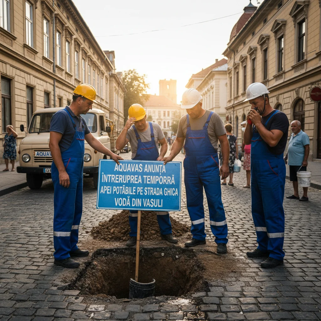 AQUAVAS oprește provizoriu furnizarea apei potabile pe strada Ghica Vodă din municipiul Vaslui