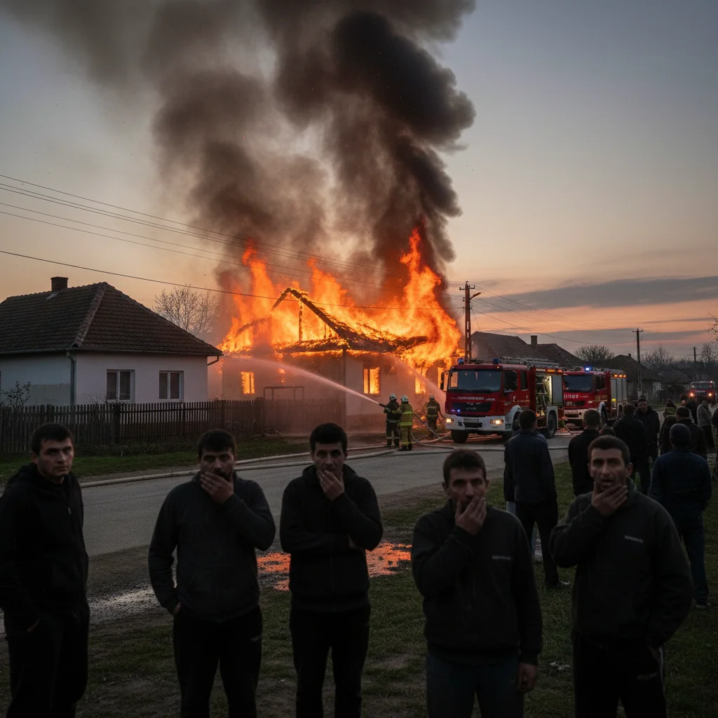 Brodoc: incendiu la conductă de gaz, arsuri minore