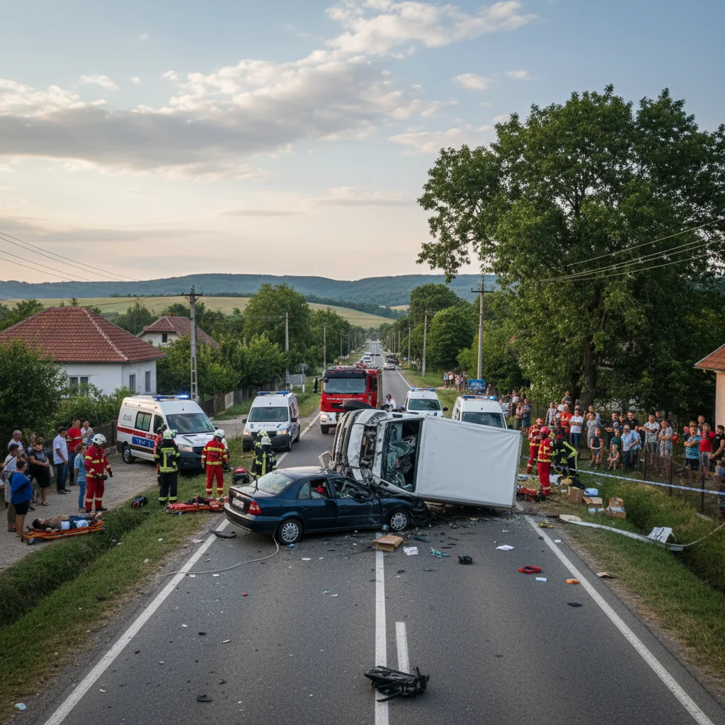 Coliziune între două autoturisme la Ivești, județul Vaslui: un bărbat în stare critică