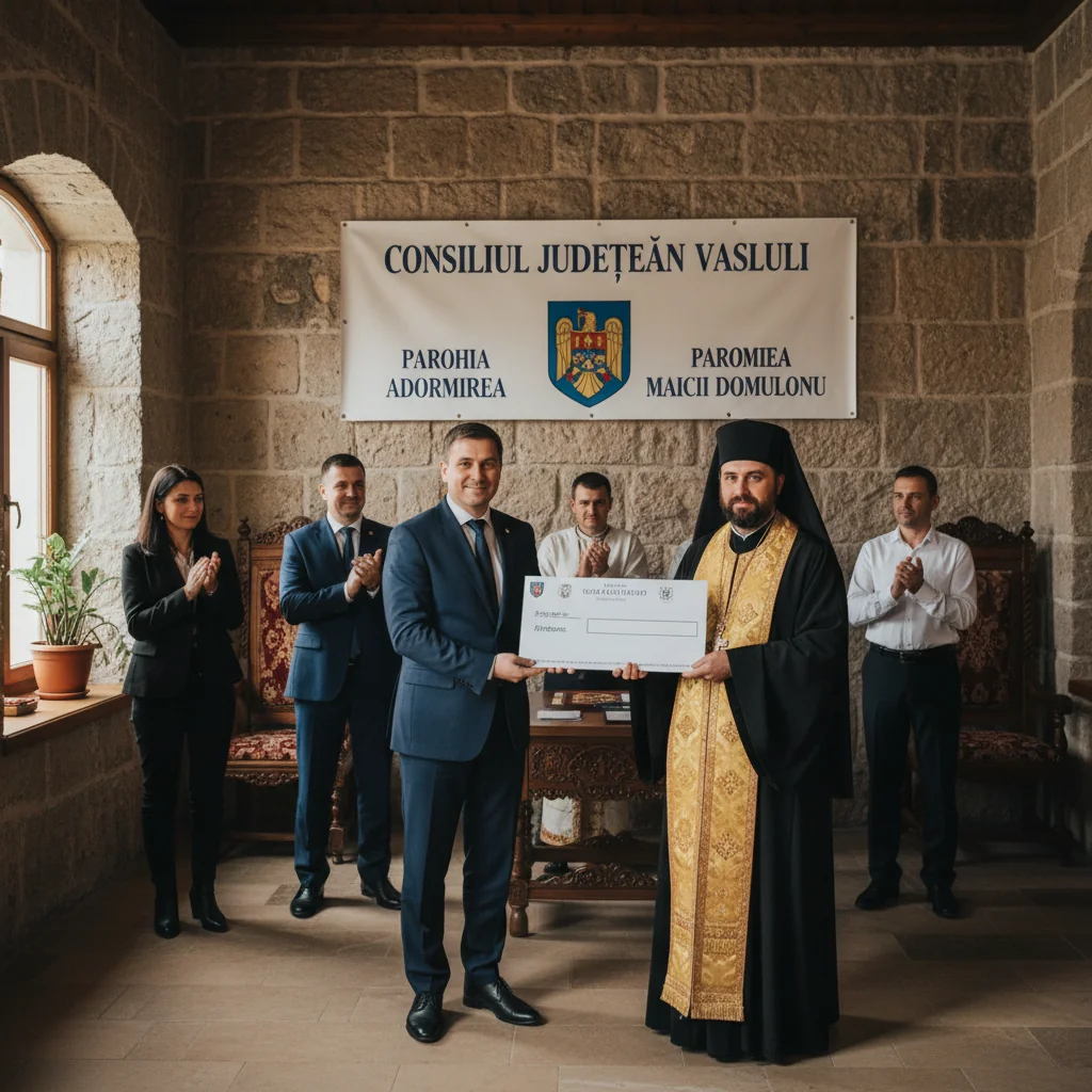 Consiliul Județean Vaslui oferă sprijin financiar Parohiei Adormirea Maicii Domnului