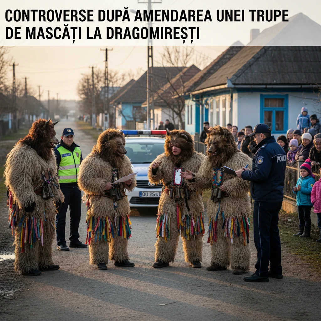 Controverse la Vaslui după amendarea unei trupe de mascați la Dragomirești în ajun de Revelion