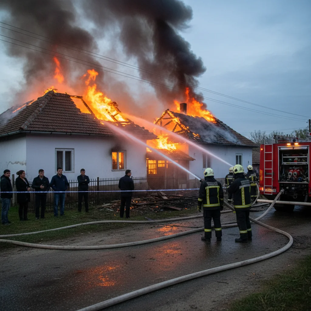 Două locuințe afectate de un incendiu în Grăjdeni, comuna Fruntișeni, județul Vaslui