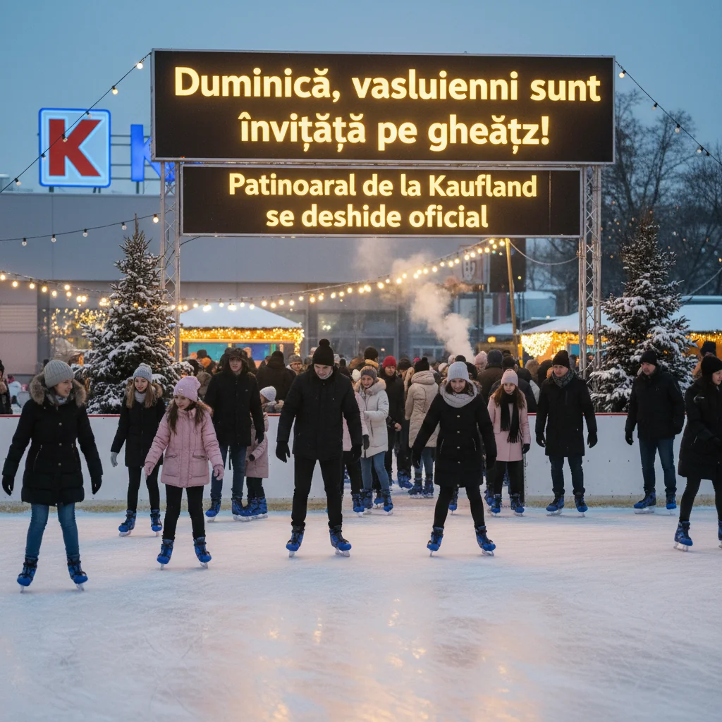 Duminică, patinoarul de la Kaufland Vaslui se deschide oficial pentru vasluieni