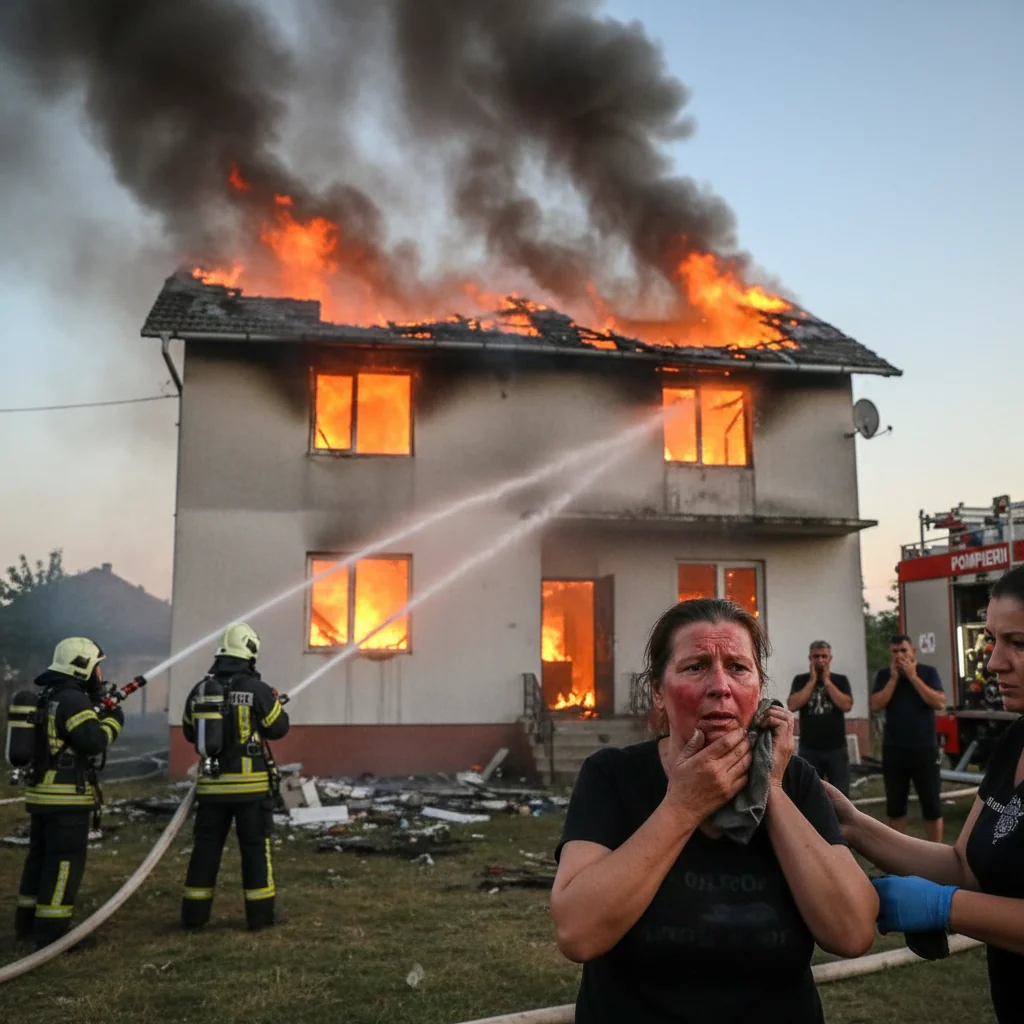 femeie rănită cu arsuri grave la față