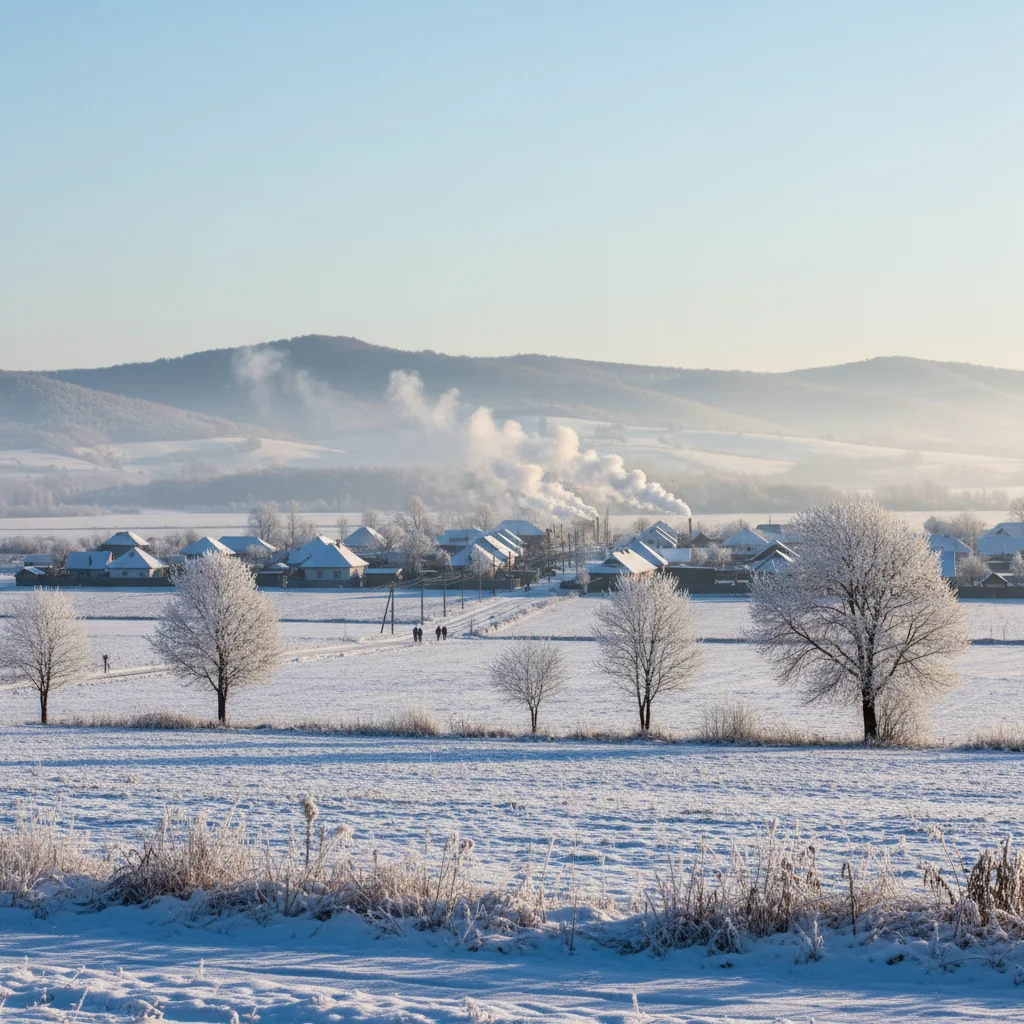 Ger moderat la Vaslui: dimineață cu temperaturi sub –9°C în principalele orașe ale județului