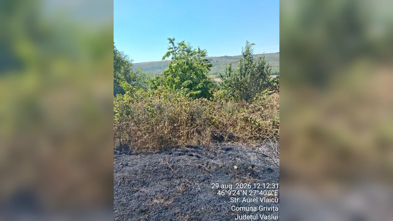 Grivița: gunoi aprins în butoi, flăcări spre trei case