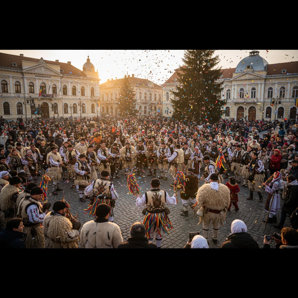 Peste 1.000 de urători aduc tradițiile de sărbători în centrul Vasluiului