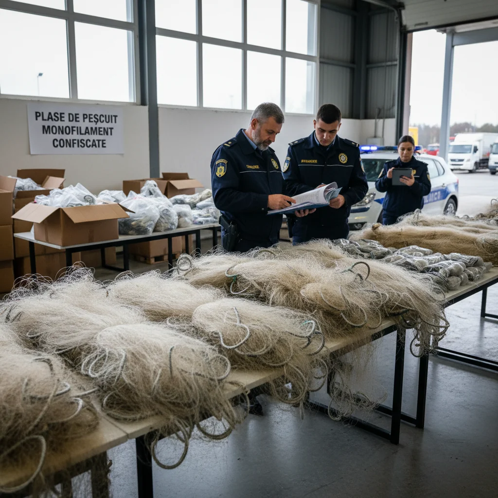 Plase de pescuit monofilament confiscate la PTF Albița, în județul Vaslui