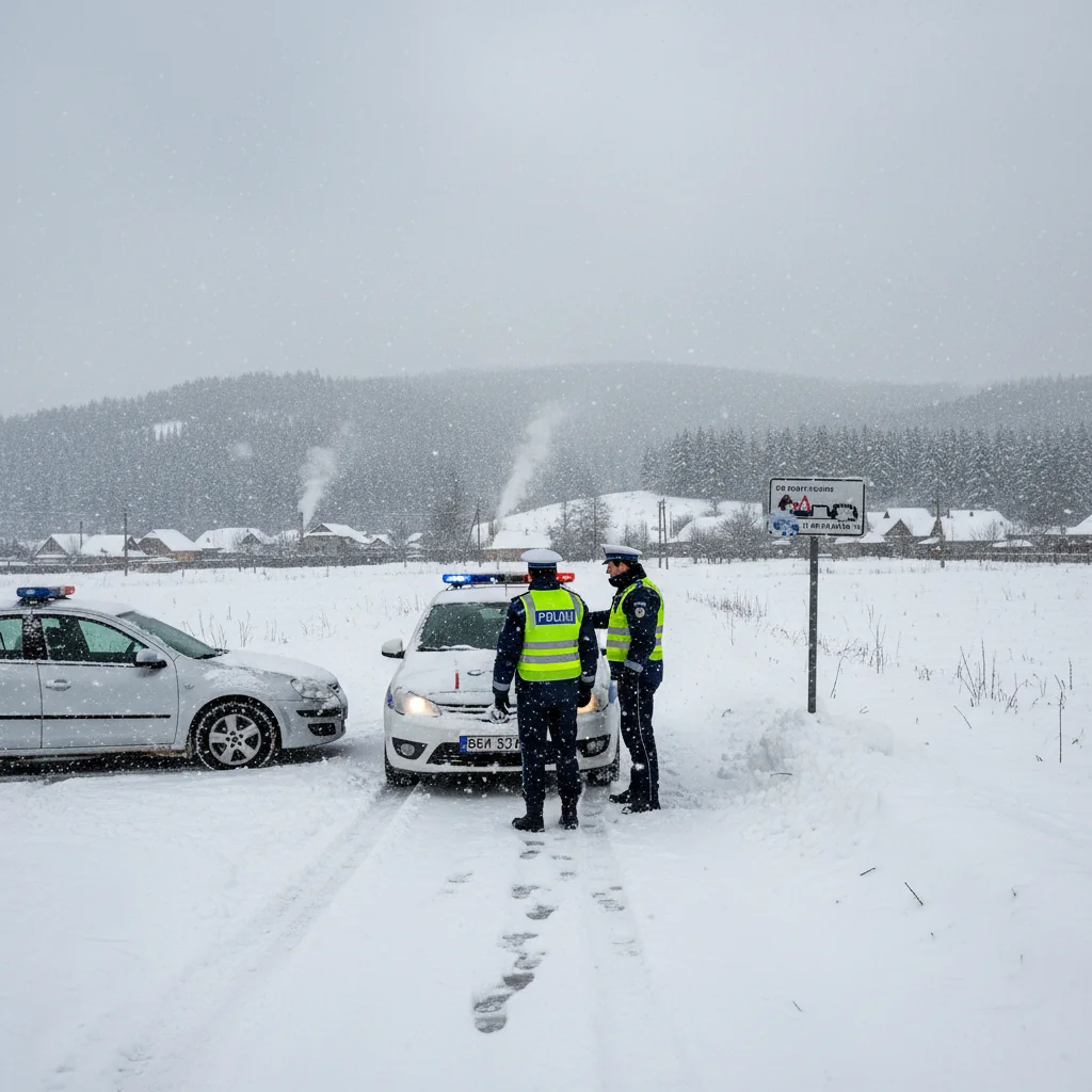 Poliția Locală Vaslui monitorizează traficul și transmite recomandări șoferilor pe timp de ninsoare