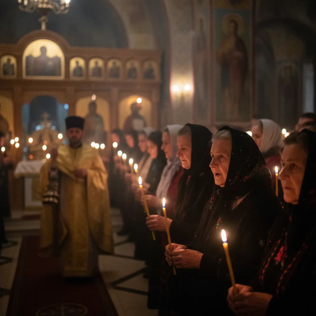 Priveghere la Biserica „Înălțarea Domnului” din Bârlad, înainte de sărbătoarea Acoperământului Maicii Domnului