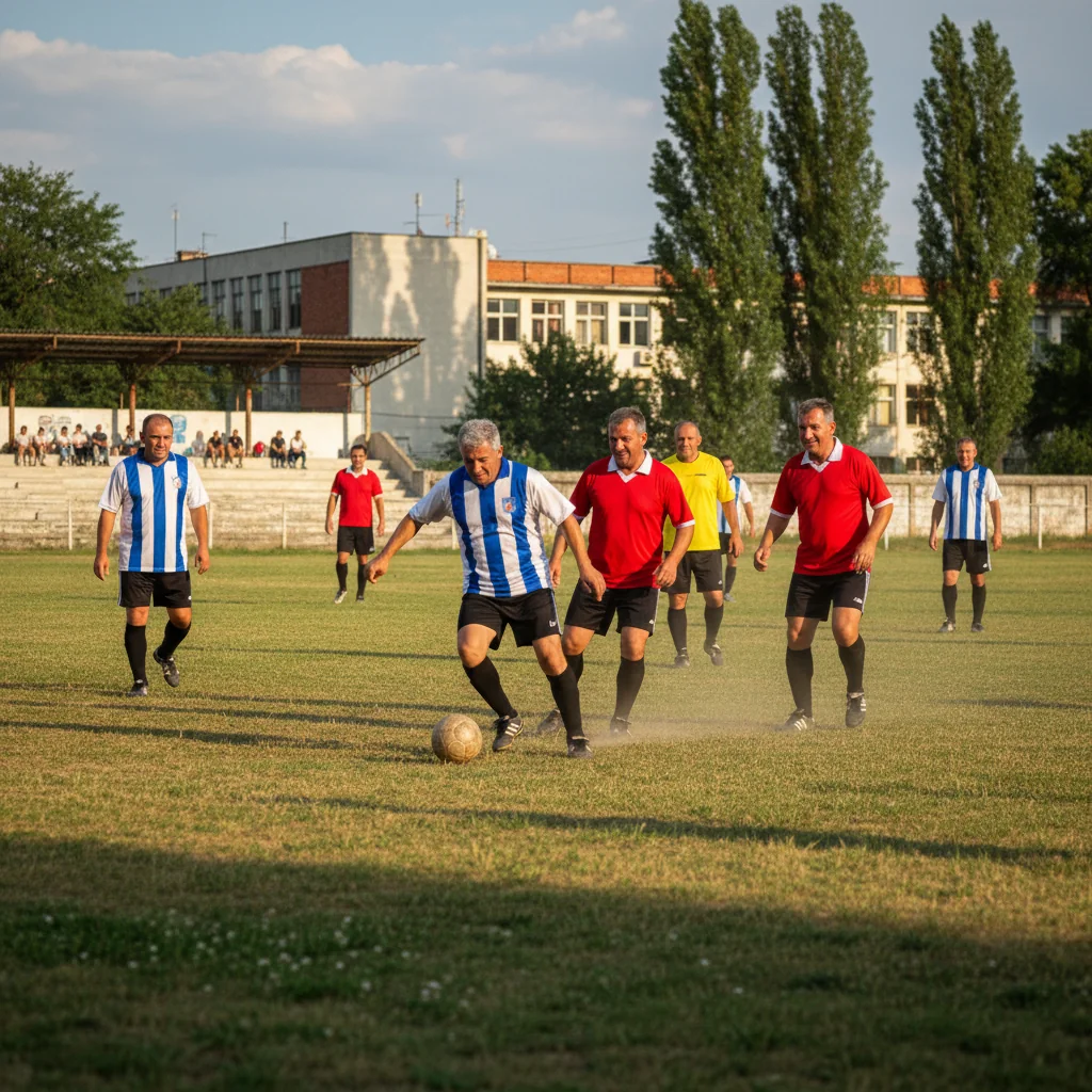 Revedere pe teren: meci al generației ’75 la baza sportivă LPS Vaslui