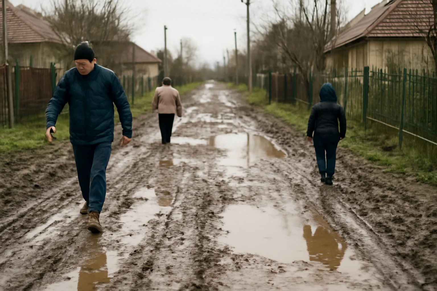 Străzi greu practicabile după ploi în periferia municipiului Vaslui