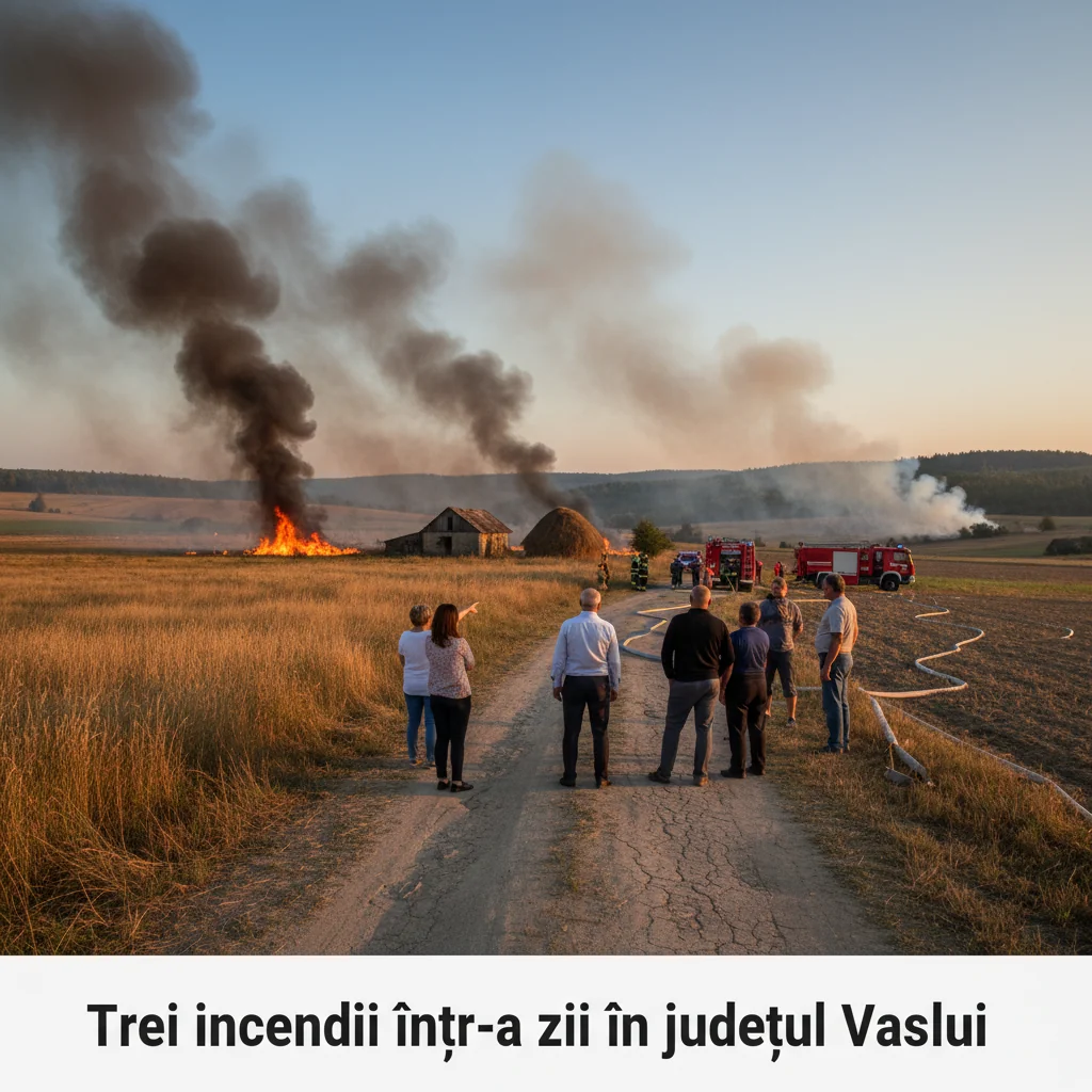 Trei intervenții ale pompierilor într-o singură zi în județul Vaslui