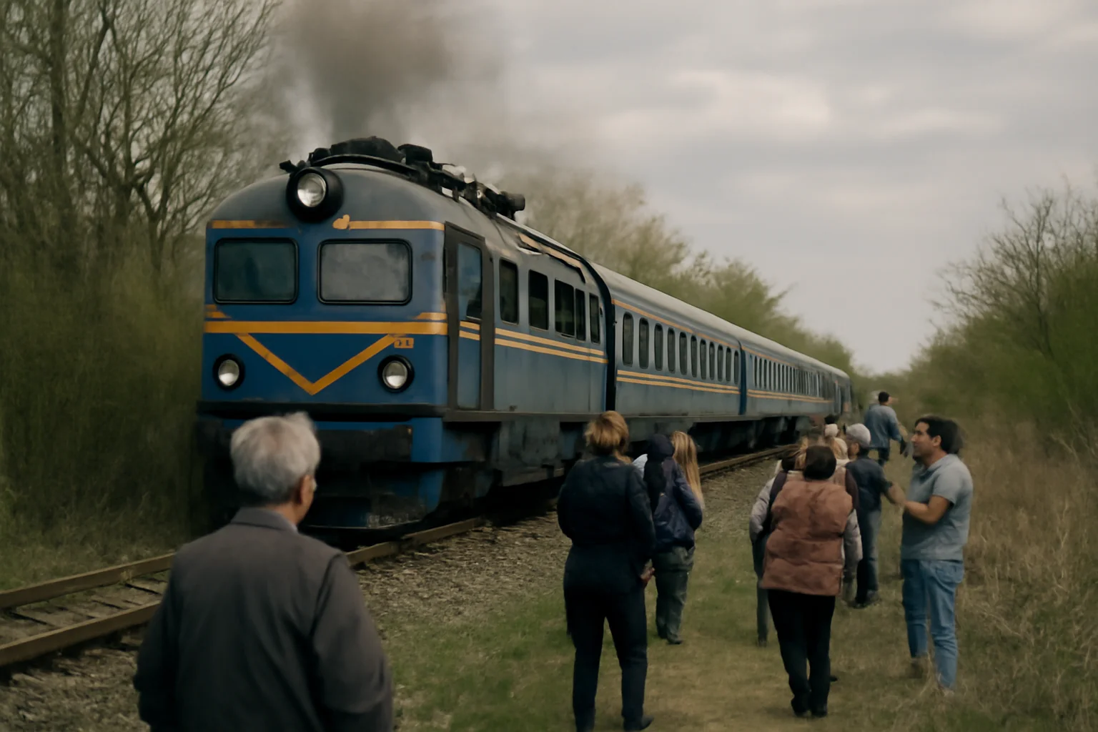 Tren de călători oprit în stația Roșiești după incendiu la locomotivă, în județul Vaslui